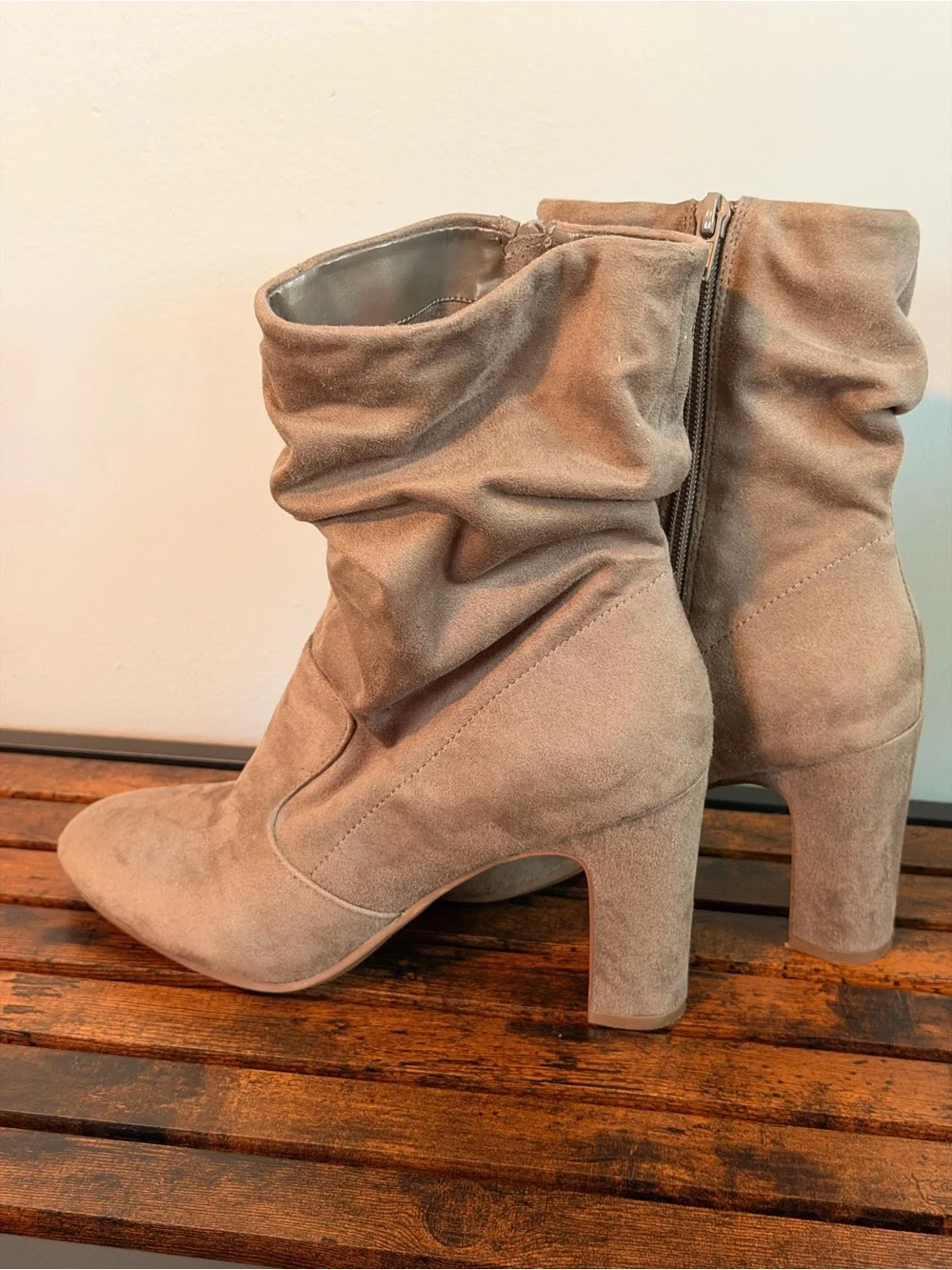 Kelly & Katie Tan Suede Slouch Ankle Boots